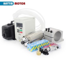 US SHIP】0.8KW 110V Water Cooled Spindle Motor+1.5KW VFD Drive+65mm Spindle Mount