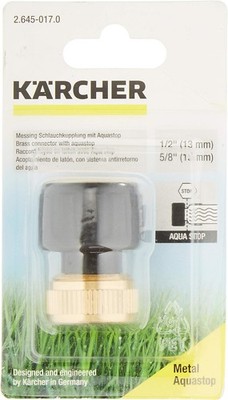 Kärcher Messing Schlauchkupplung 1/2 Zoll und 5/8 Zoll mit Aqua Stop