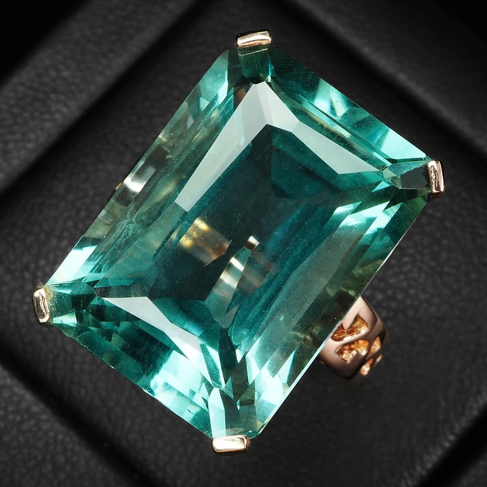 Dazzling Indicolite Green Tourmaline 21.10Ct 925 Sterling Silver Rose Gold Rings - Image 2 of 4