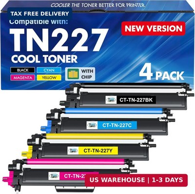 TN227 TN-227BK/C/M/Y High Yield Toner Cartridge 4 Pack TN-227 TN 227 223 | Compa
