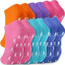 Grip Socks for Kids 6 Pairs Non Slip Grippy Socks for Boys Girls Ages 5-12, C...