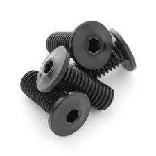 Terske Ultra-Low Profile Superlight Black Titanium Bottle Cage Bolts 4-Pack