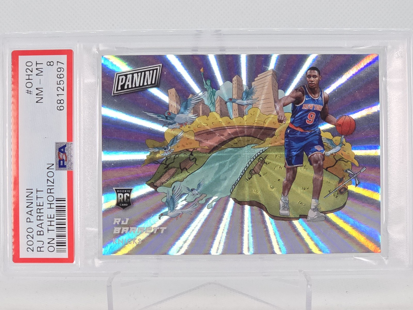 2020-21 Panini On The Horizon RJ Barrett SSP RC Psa 8 Knicks / Raptors