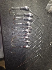 10 Spinner Bait Heads Mustad Hook 1/2 5/8 3/4 1 Ounce R BEND WIRE