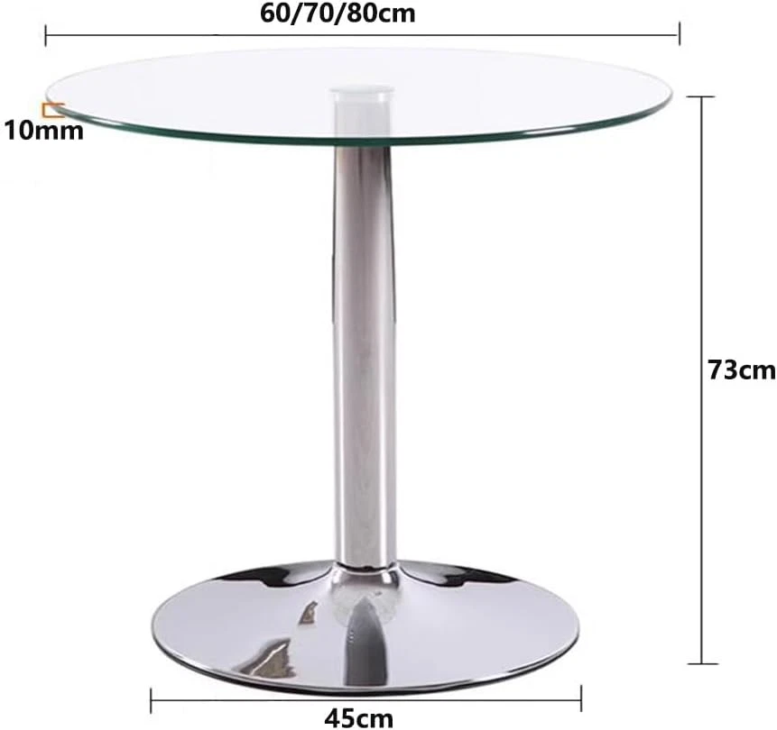Rotondo in Vetro Tavolo Con Piedistallo Tavolo in Vetro Tavolo Da Pranzo Della C - Immagine 2 di 4