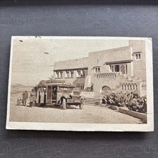 Sepia RPPC POSTCARD Old Taxi Bus at The Hotel Ciad in Bou-Saada Algeria c. 1938