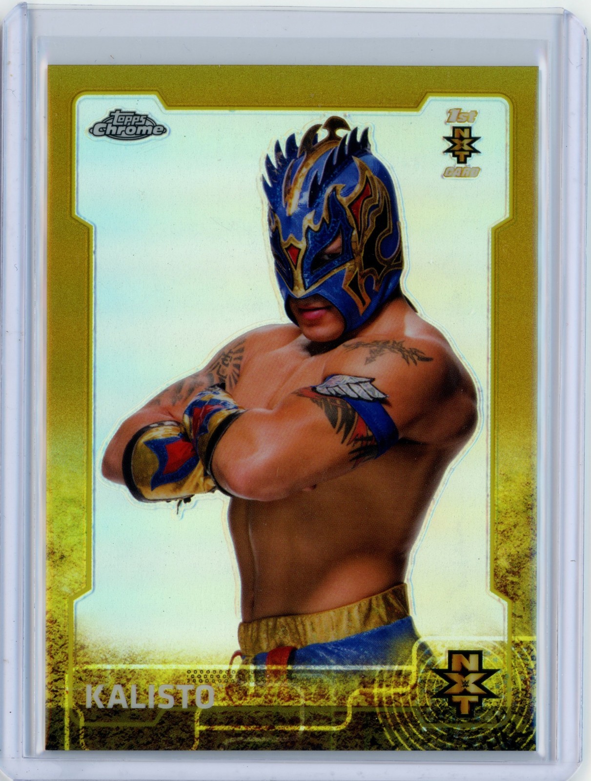 2015 Topps Chrome WWE Gold Refractor #97 Kalisto NXT Rookie RC /50