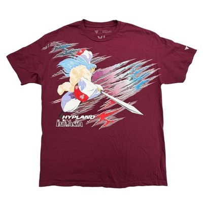 Hypland Shirt Mens XL Red Short Sleeve Crewneck Graphic Sesshomaru InuYasha