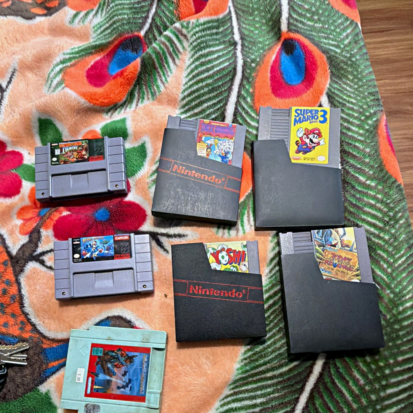 Nintendo Capcom SNES NES Cartridge Game Lot w/ Dust Sleeves - Super Mario