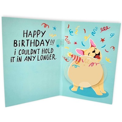 Farting Dog Birthday Card - Funny Birthday Card for Men Women Kids - Farting