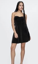 NWT Gap Women's Black Gorgeous Velvet Strapless Mini Dress XXL 18