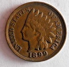 1899 UNITED STATES PENNY - INDIAN HEAD - AU FULL LIBERTY - Big Value - Lot #J15
