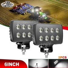 2pcs 80W 6INCH LED Work Lights Flood Headlights for John Deere Case New Holland