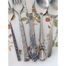 Vintage Mismatched Flatware Sets Service for ...