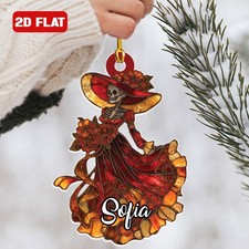 Custom Catrina Bride Skull Ornament Dia De Los Muertos Sugar Skull Ornament Xmas