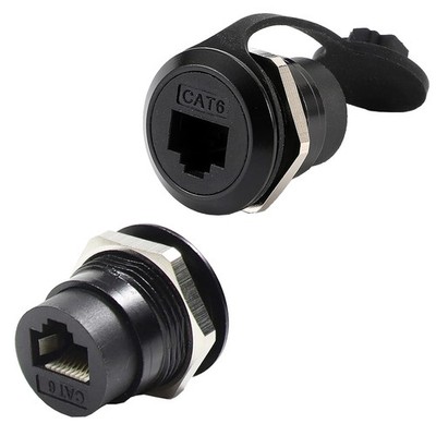 2Pack RJ45 Panel Mount Coupler, Ethernet LAN Pass through Connector, CAT6 Female