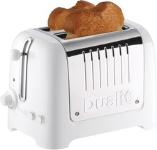 Dualit 2 Slice Lite Toaster 1100W Bagel & Defrost Settings 36mm Wide Slots 26203
