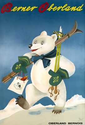 16860.Wall Decor Poster.Interior Art.Swiss Travel Winter Sports Berner Oberland