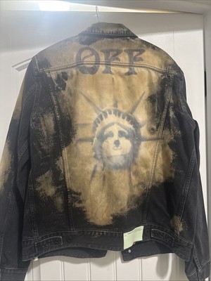 Off-White c/o Virgil Abloh Liberty Bleached Denim Jacket Size L