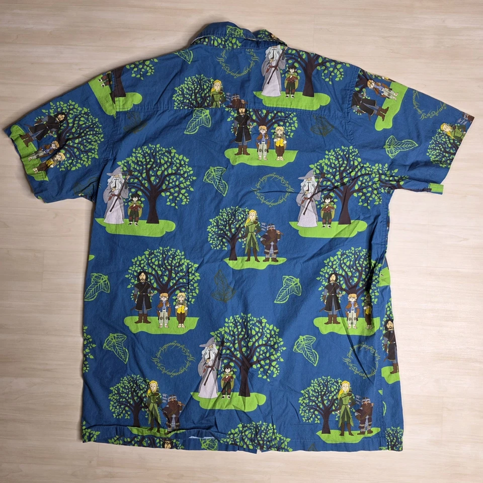 Коробка обед Властелин колец рубашка с коротким рукавом на пуговицах все над печать большой - Изображение 2 из 4