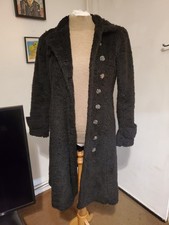 Womens Attr@ttivo Black Faux Lambs Fur Long Coat Size 8 / Great Condition
