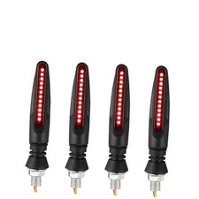 Motorcycle Turn Signal Lights, 12V Flowing Sequential LED Indicator 4 PCS Red