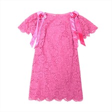 Valentino Cotton Dress 36 Ladies' Pink QB2VAIU51EC racing velour ribbon