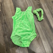 K-Bee Leotard Gymnastics Dance Size 6/7 Girls Green