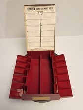 Vintage Kodak Compartment File Box Picture Slide Metal Box Red 4.5"X7"