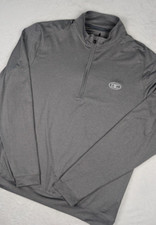 Johnnie O Sully 1/4 Zip Mens Pullover Medium Gray Performance w/Logo