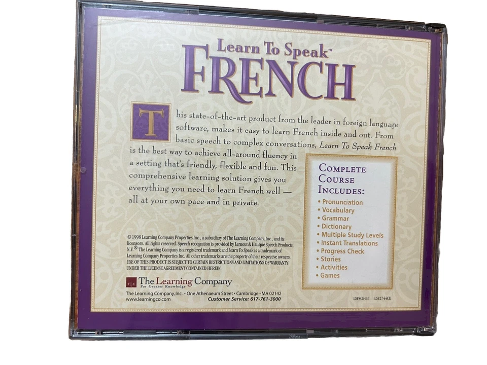 Learn to Speak French 7.0, W 95 / 98, The Learning Company, 1998, Pre-Owned - Image 2 of 3