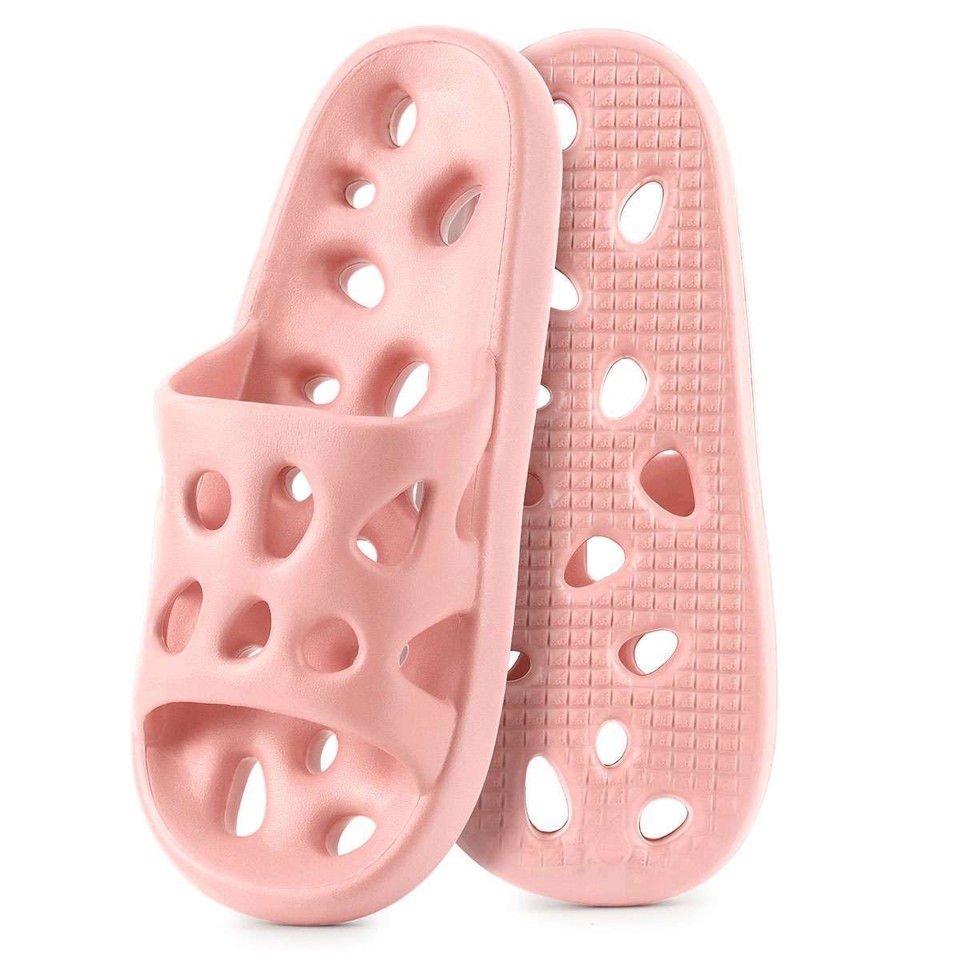 Shower Sandal Slippers with Hole Quick Drying Bathroom Gym Soft Sole ...