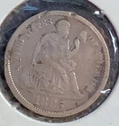 1885  10c Seated Liberty Silver Dime - circulated