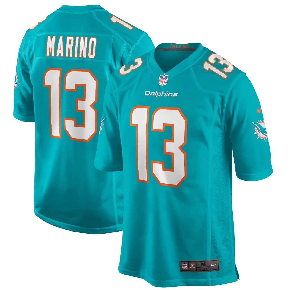 Nike Miami Dolphins No13 Dan Marino Aqua Green Team Color Men's Stitched NFL Limited Rush Drift Fashion Jersey