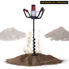 Electric Post Hole Digger Earth Auger 1.5KW 1.6HP 4'' w/ Bits + Extension Bar US