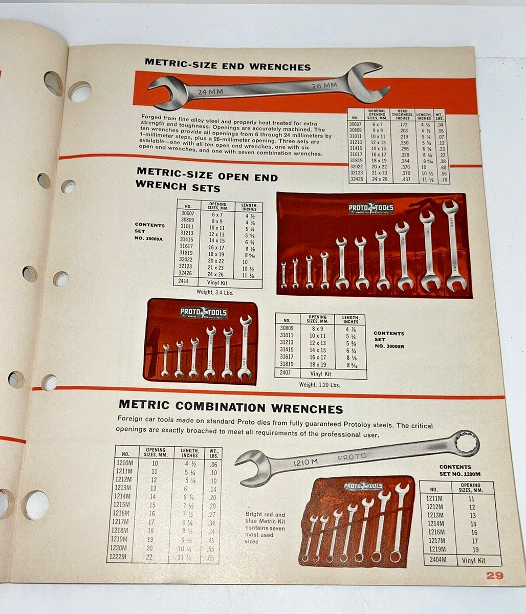 1962 1963 Proto-Tools Professional Quality Hand Tools 1962 1963 Proto-Tools Professional Quality Hand Tools