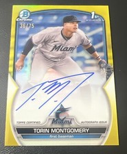 2023 Bowman Chrome Torin Montgomery Yellow Refractor 36/75 #CPA-TM Auto
