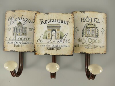 9977685-d Haken-Leiste Garderobe Metall Restaurant Hotel Boutique Vintage21x39cm
