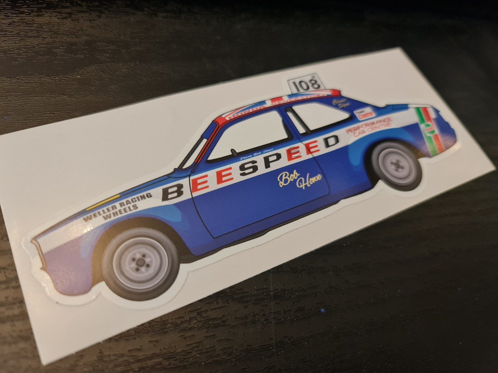 Howe Middle Sticker Bob Howe sticker National hot rod Ford Escort mk1 1972 world champion ...