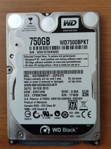 Disque Dur WD Black 500 Go, Interne 2,5 Pouces Pour PC Portable Ou Mac, D’occasion Mais En Bon état