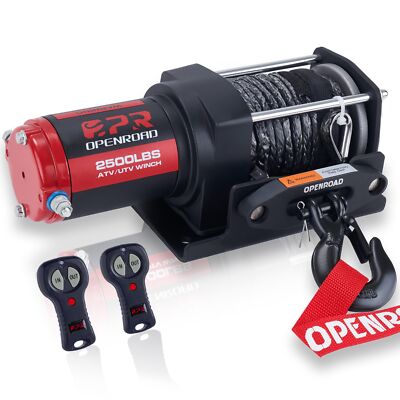 OPENROAD 2500 lb ATV/UTV Winch,12 V Towing Off-Road Electric ATV Winch.