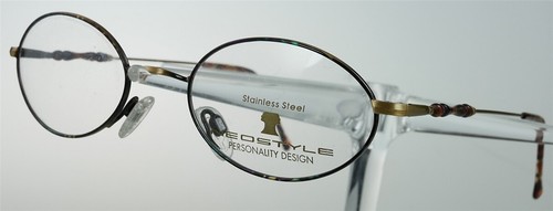 NEOSTYLE COLLEGE 121 Brille Brillengestell Braun Gold Edelstahl Oval NEU - Picture 2 of 3