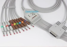 Burdick 012-0700-00 10/12 leads EKG cable, DB15p AHA Banana 4.0