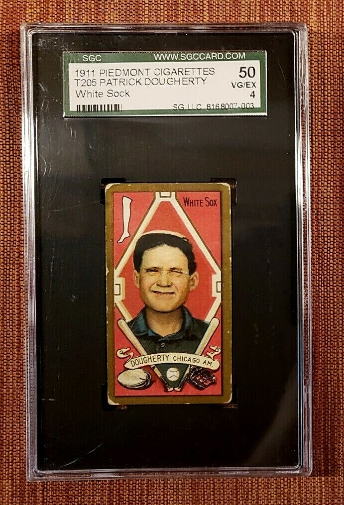 1911 T205 Gold Border #52 Patsy Dougherty Chicago White Sox Baseball Card SGC 4
