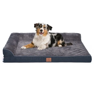WARENHAMMER Orthopädisches Premium Hundebett, flauschig weich, abnehmbar, waschbar