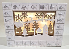 Zcaukya Christmas Advent Calendar Light Up Wooden Christmas Calendar