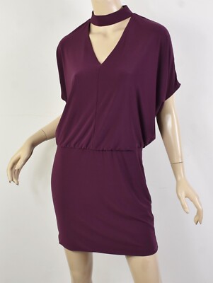 WHITE HOUSE BLACK MARKET Cabernet Wine CHOKER-NECK DRESS Jersey Blouson SP  PS