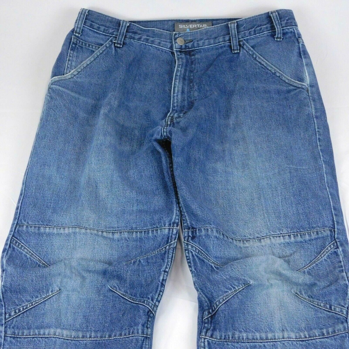 Levis Silvertab Blue Denim Jeans Articulated Knee Darts