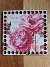 New design/Wooden base with imprinted image/ Bottom & lid for crochet basket