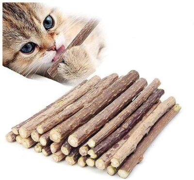 Cat Nip Sticks Dried Silvervine Dental Chew Toy Teeth Clean Toothbrush  40pc UK